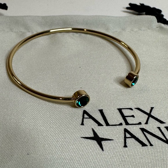 Alex and Ani Emerald Gold Cuff Bracelet - Picture 6 of 6
